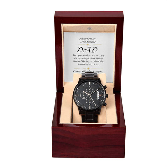 Black Chronograph Watch – The Ultimate Happy Birthday Gift for Dad