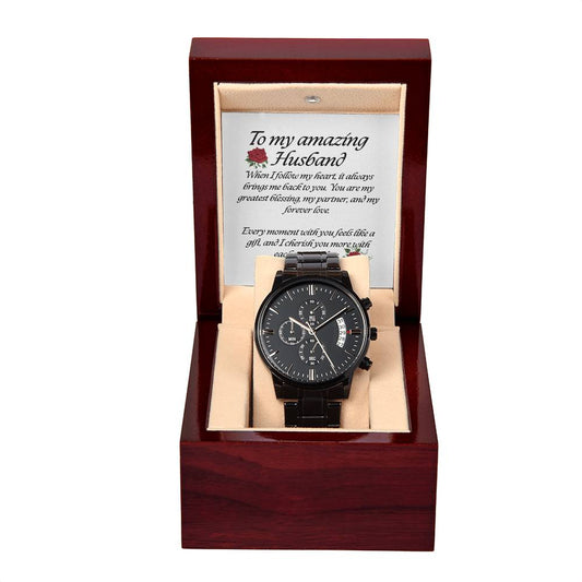 Black Chronograph Watch – The Ultimate Gift for Your Husband