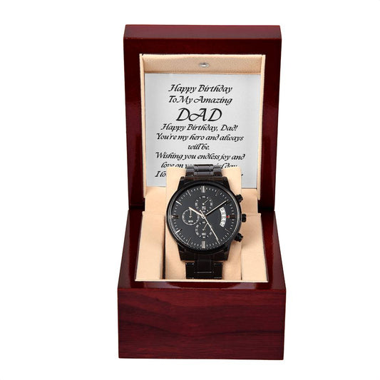 Black Chronograph Watch – The Ultimate Happy Birthday Gift for Dad